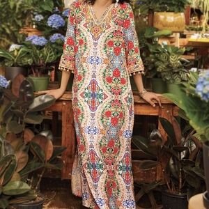 Soft Surroundings Vibrant Floral Maxi Dress